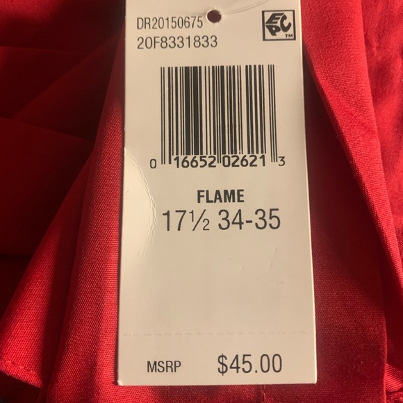 (1574) Van Heusen Men's Dress Shirt Fitted Poplin Solid 17 1/2 Neck 34/35 Sleeve - Picture 7 of 8